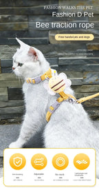 Cat Harness and Leash Set – Adjustable Bee Walking Vest