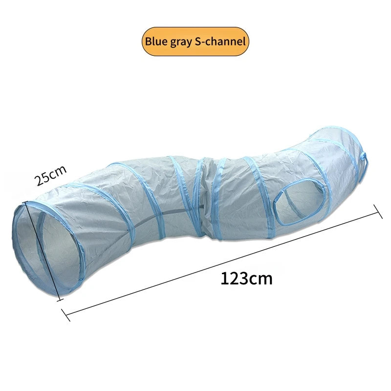 Cat Tunnel Toy – Foldable S-Shape Interactive Tunnel for Indoor Cats