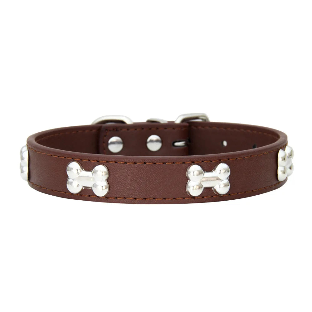 Leather Dog Collar Breakaway Puppy Collar for Small & Large Dogs