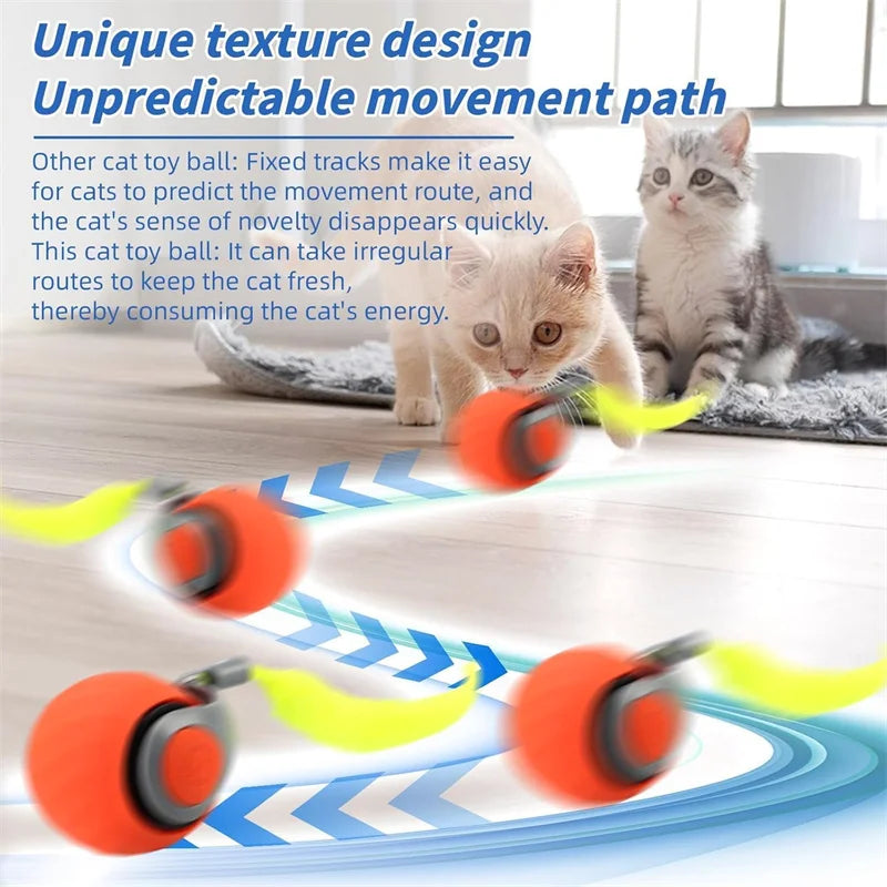 Automatic Interactive Cat Toy Ball – USB Rechargeable Rolling Toy