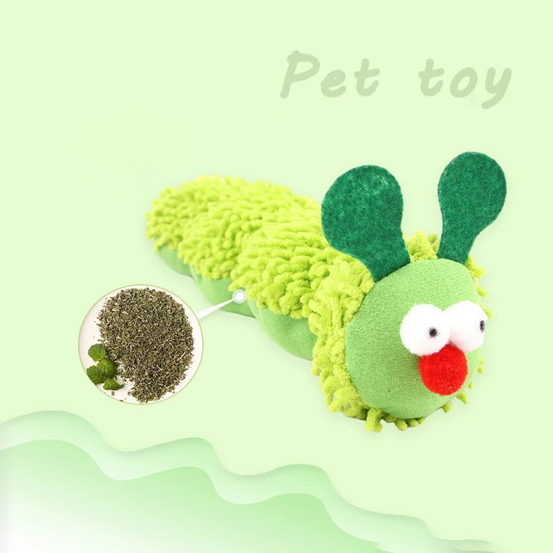 Cat Chew Toy – Catnip Silvervine Caterpillar Dental Toy for Kittens