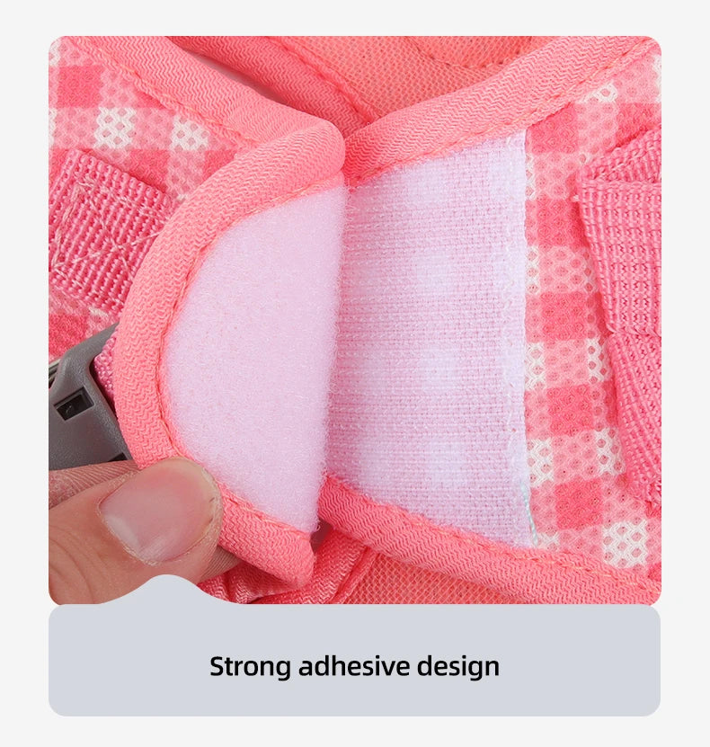 Reflective Cat Harness with Leash – Plaid Breathable Walking Kit