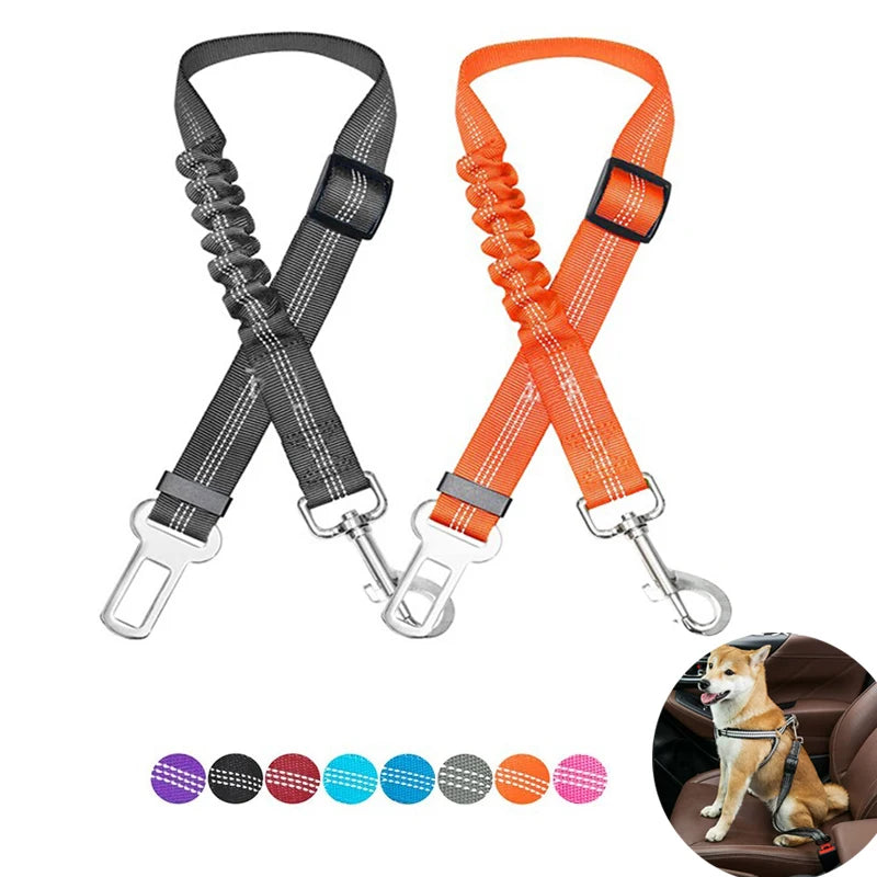 Adjustable Dog Car Seat Belt – Nylon Reflective Travel Harness