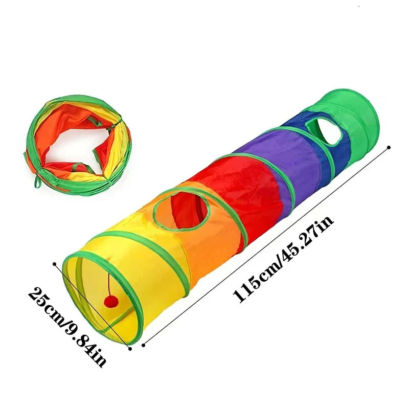 Cat Tunnel Foldable Interactive Play Tunnel for Indoor Cats & Kittens