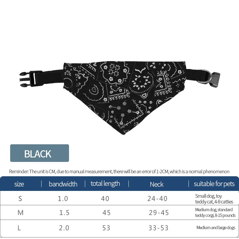 Pet Bandana – Adjustable Triangle Scarf for Dogs & Cats