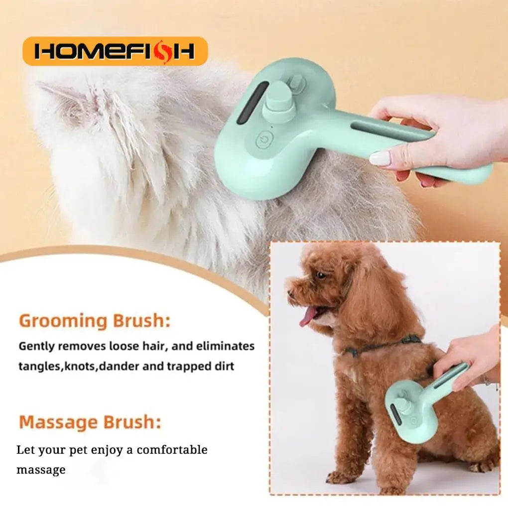 Steam Dog Grooming Brush with Water Tank