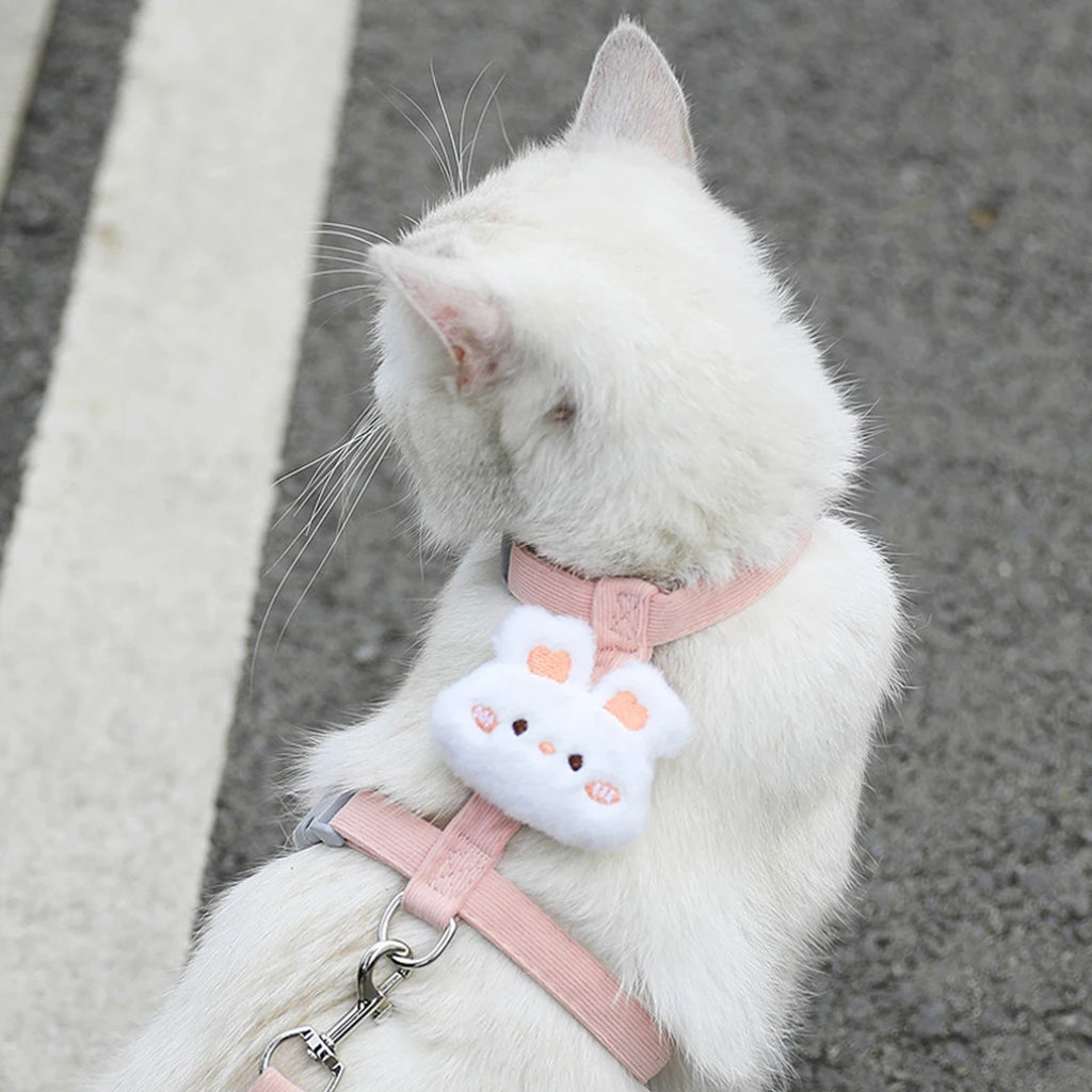 Cat Harness and Leash Set Adjustable Breathable Kitten Harness