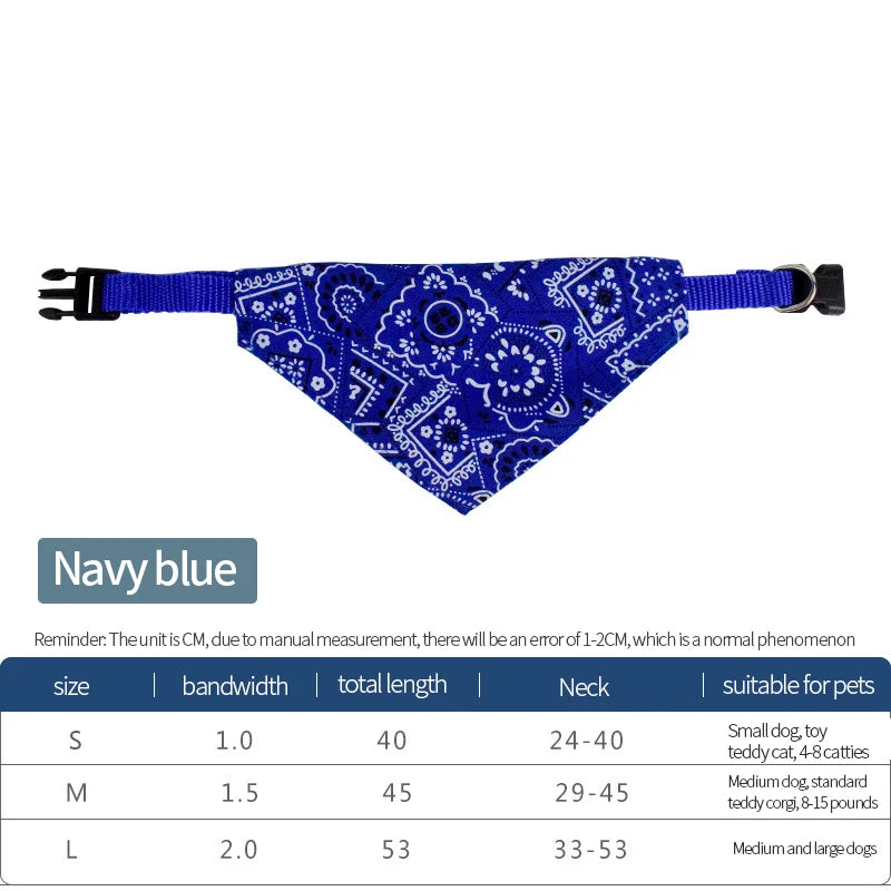 Pet Bandana – Adjustable Triangle Scarf for Dogs & Cats