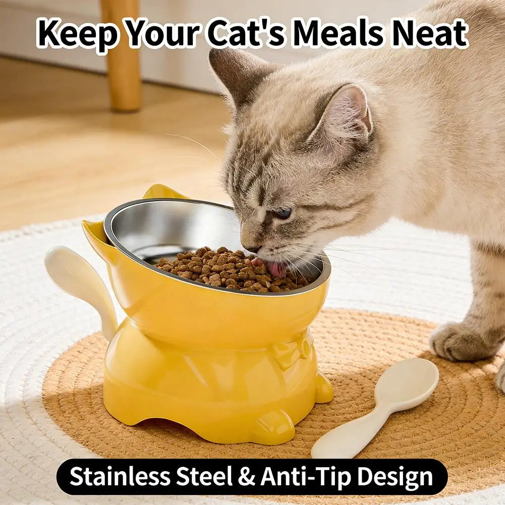 Elevated Cat Bowl – Inclined Food & Water