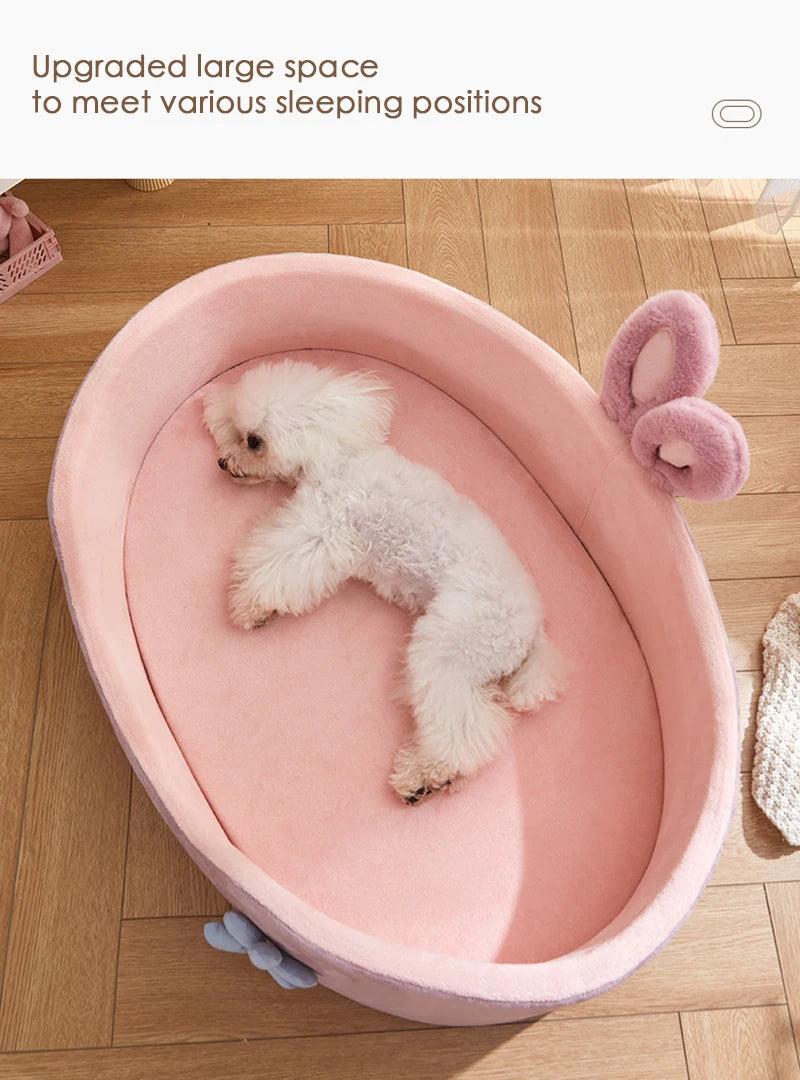 Bolster Dog Bed – Washable Soft Bed with Raised Sides & Non-Slip Base