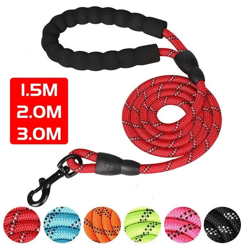 Reflective Dog Leash Heavy Duty Nylon Padded Handle
