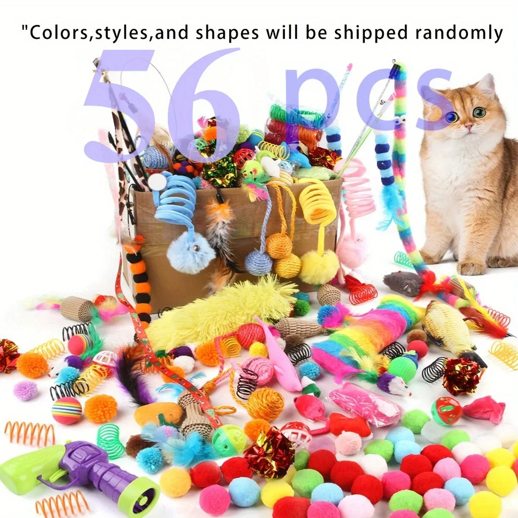Cat Toys – Mixed Variety Plastic and Plush Toys
