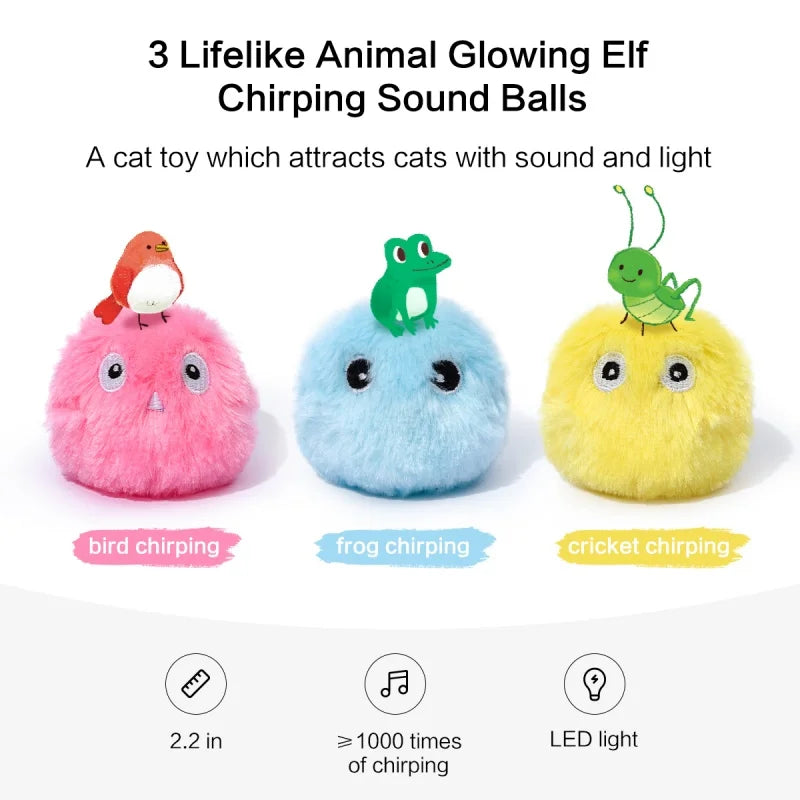 Interactive Cat Toy Ball – Plush Catnip Squeaky Toy