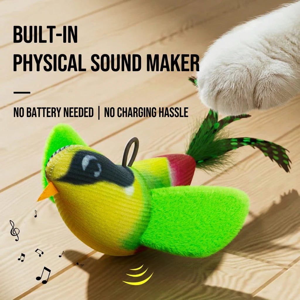 Interactive Bird Cat Toy – Plush Hanging Teaser Toy for Indoor Cats