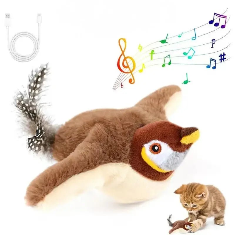 Interactive Flapping Bird Cat Toy – Rechargeable Catnip Plush