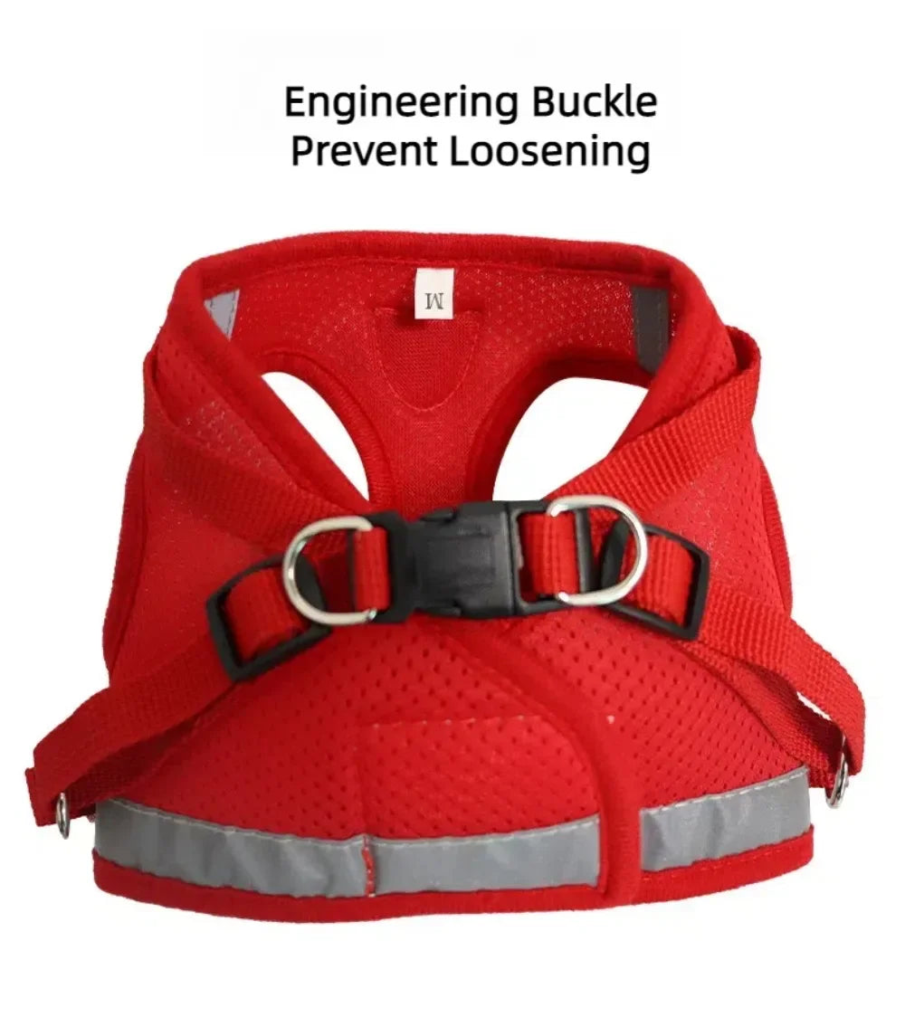 Cat Harness and Leash Set – Adjustable Reflective Mesh Vest