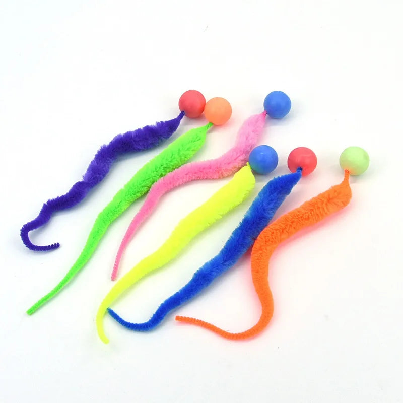 Interactive Cat Ball Toy – Colorful Bouncing Worm Toy