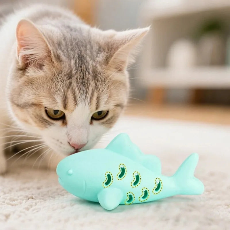 Interactive Fish Cat Toy – Silicone Chew & Treat Toy
