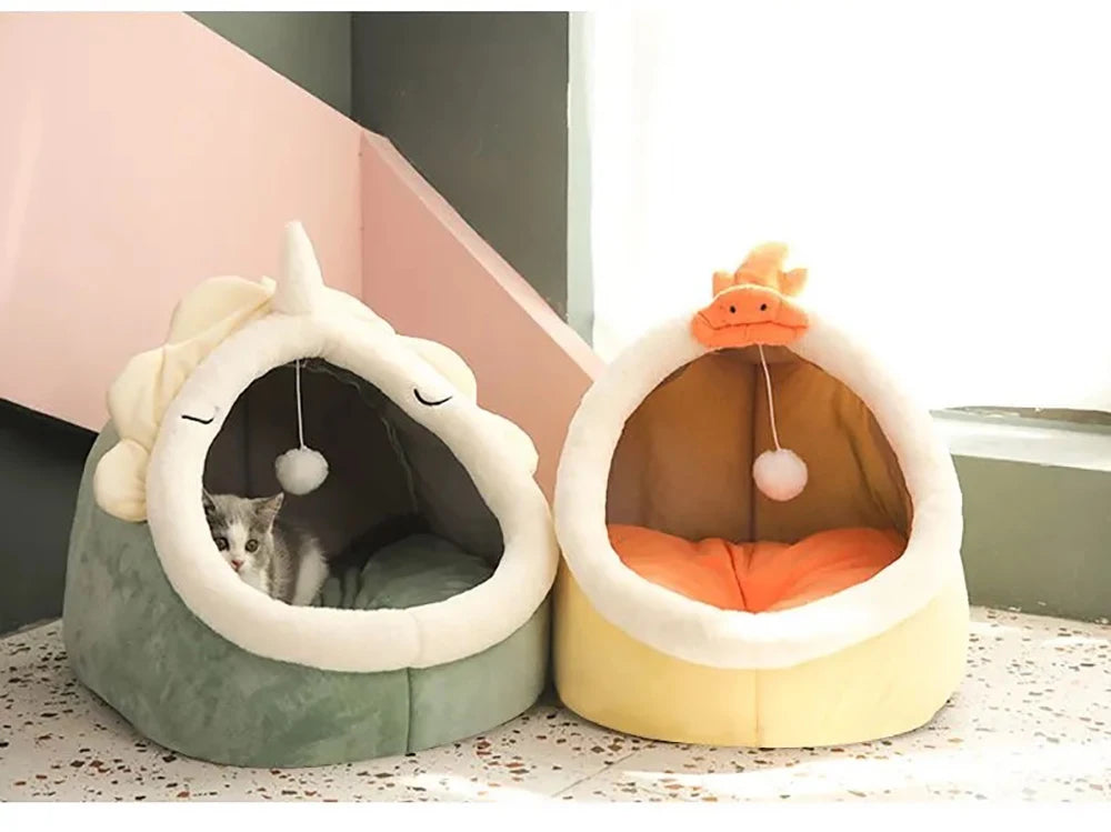 Enclosed Cat Bed, Foldable Washable Sleeping Cave for Small Pets