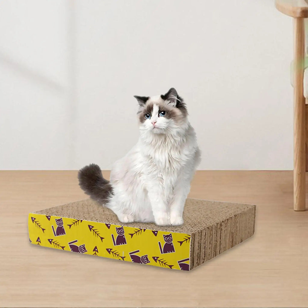 Cardboard Cat Scratcher – Lounge Bed & Scratching Pad for Cats