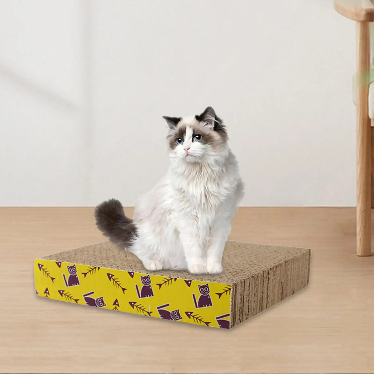 Cardboard Cat Scratcher – Lounge Bed & Scratching Pad for Cats