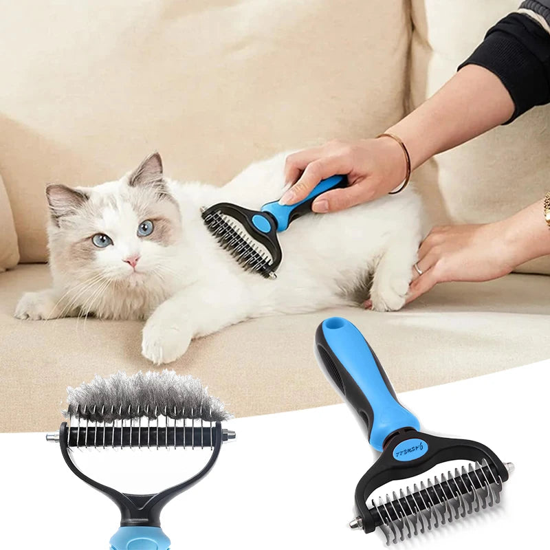 Cat Hair Removal Brush – Double-Sided Pet Grooming Comb