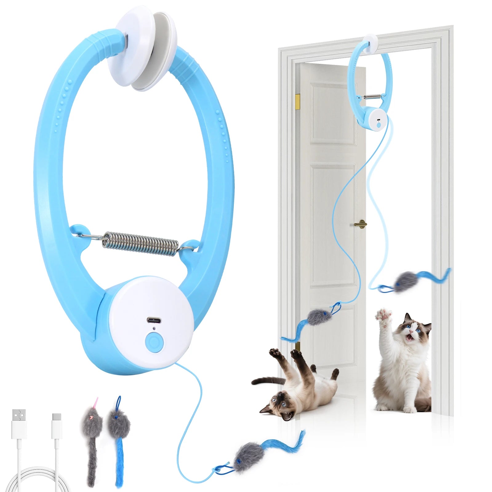 Automatic Interactive Cat Toy – Rechargeable Fluttering Feather Wand
