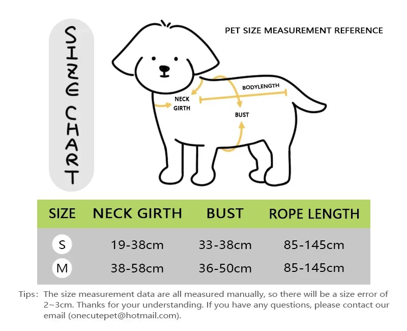 Dog Harness Leash Set – Reflective Adjustable Set for Puppies & Cats