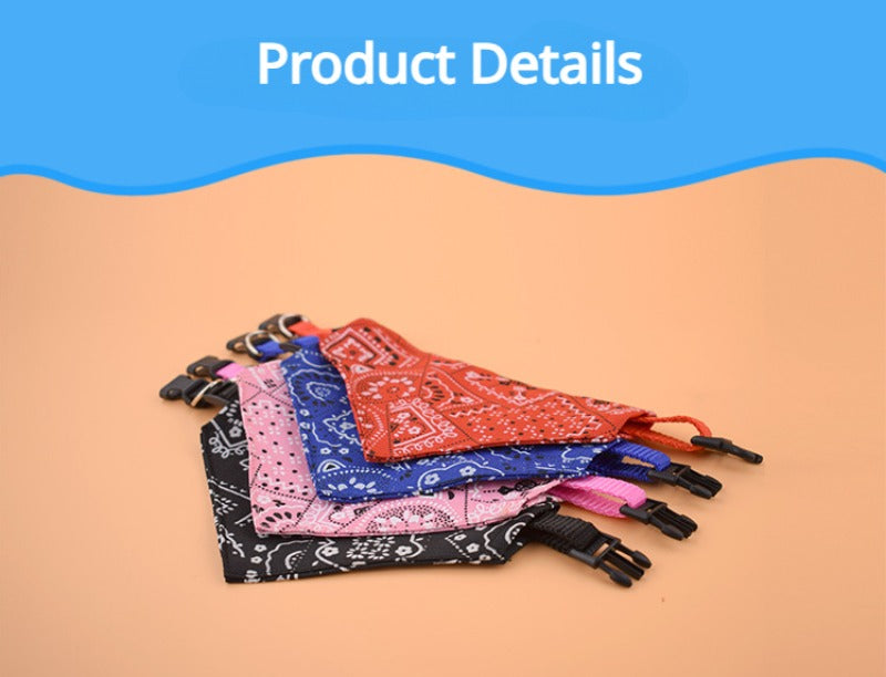 Pet Bandana – Adjustable Triangle Scarf for Dogs & Cats
