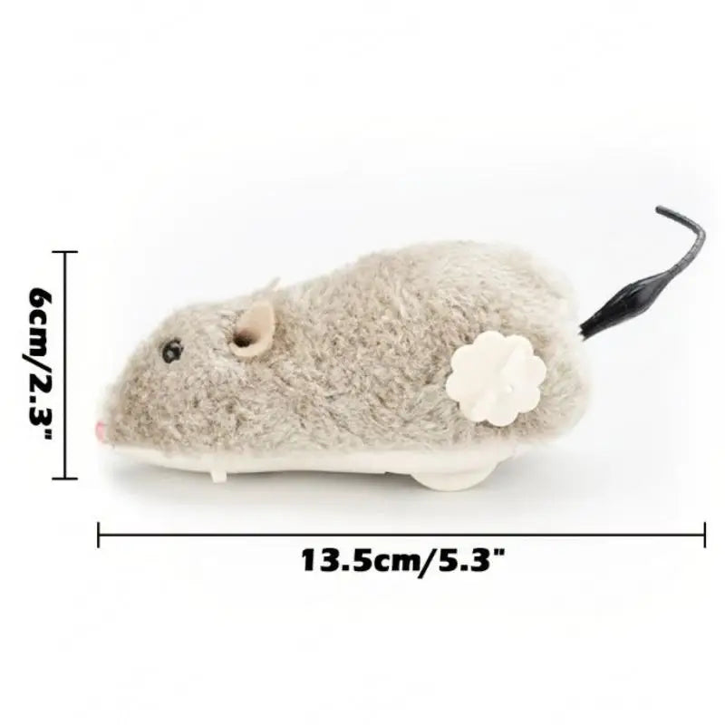 Wind Up Mouse Cat Toy – Lifelike Plush Running Pet Toy