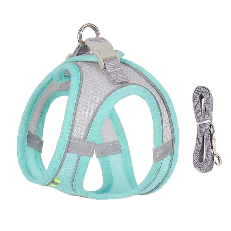 Small Dog Harness – Adjustable Reflective Vest With Leash
