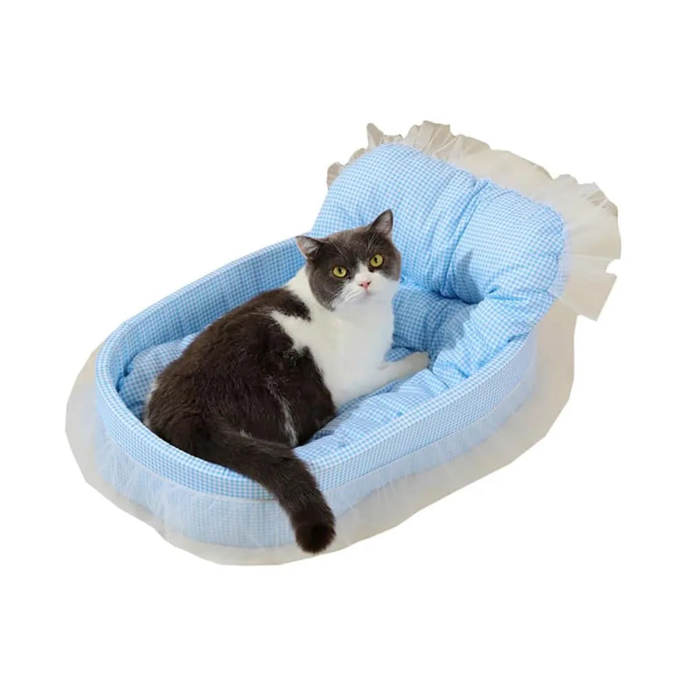Cat Sofa Bed – Plush Oval Pet Bed for Cats & Small Dogs