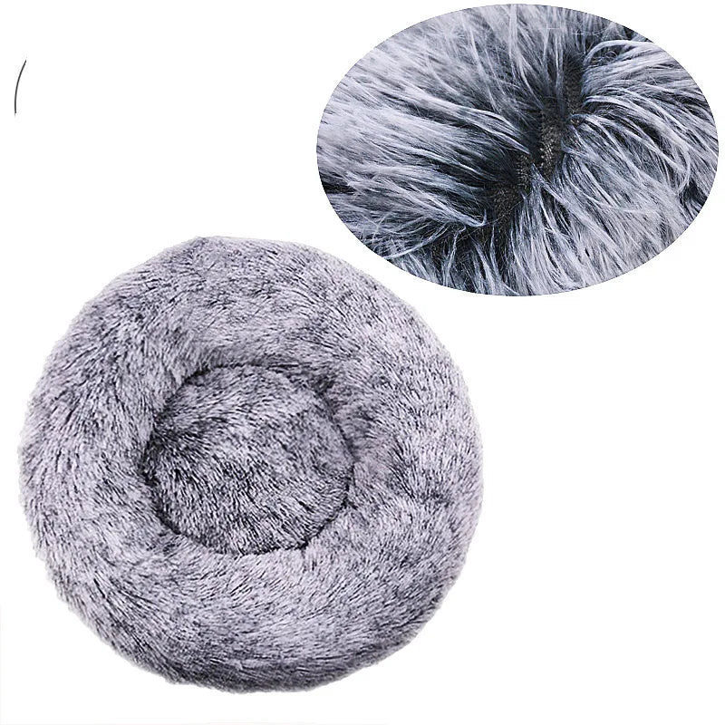 Plush Dog Bed Round Soft Calming Bed for Small Large Dogs & Cats