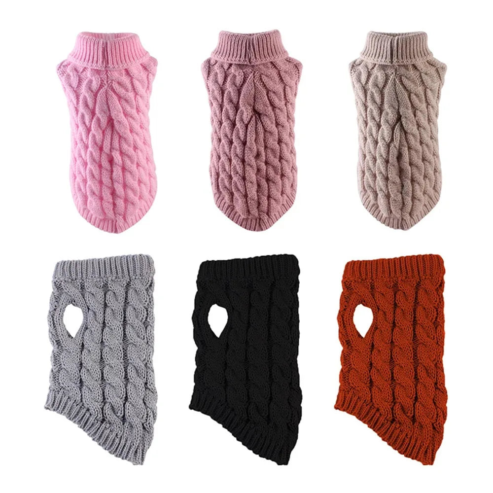 Dog Sweater for Small Dogs Warm Knit Winter Pet Clothing