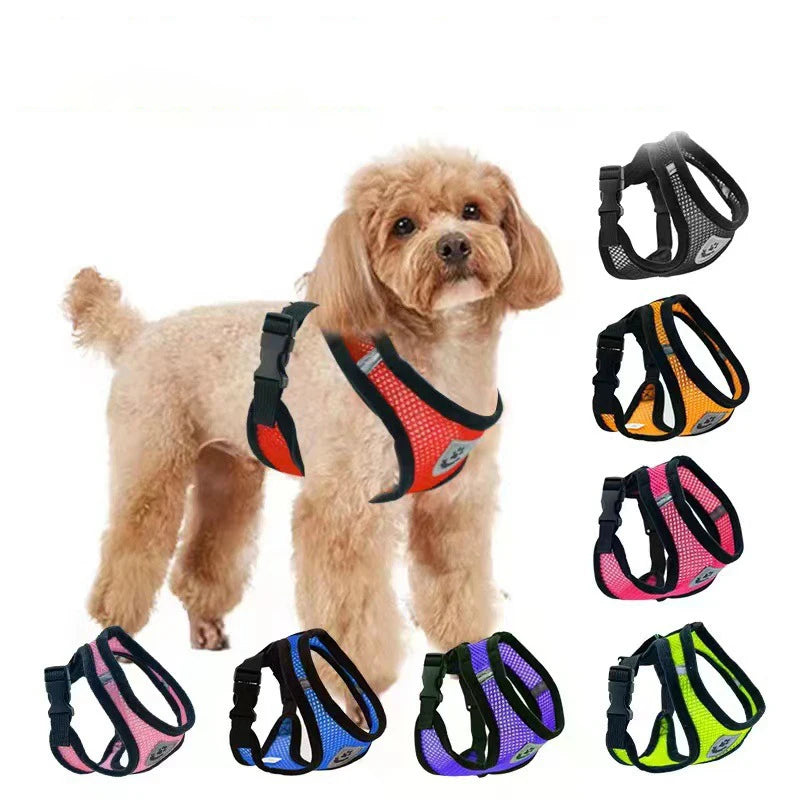 Adjustable Dog Harness Vest, Mesh Puppy Walking Harness