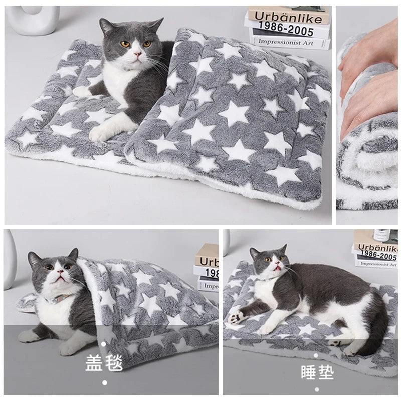 Dog Sleeping Mat – Washable Flannel Winter Bed for Small to Large Dogs