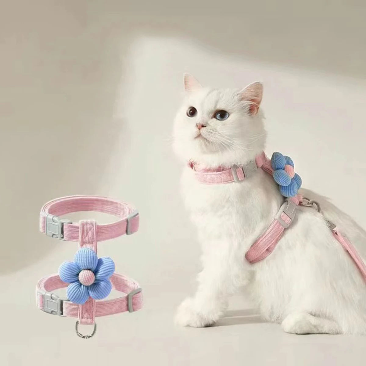 Cat Harness and Leash Set – Adjustable Breathable Vest