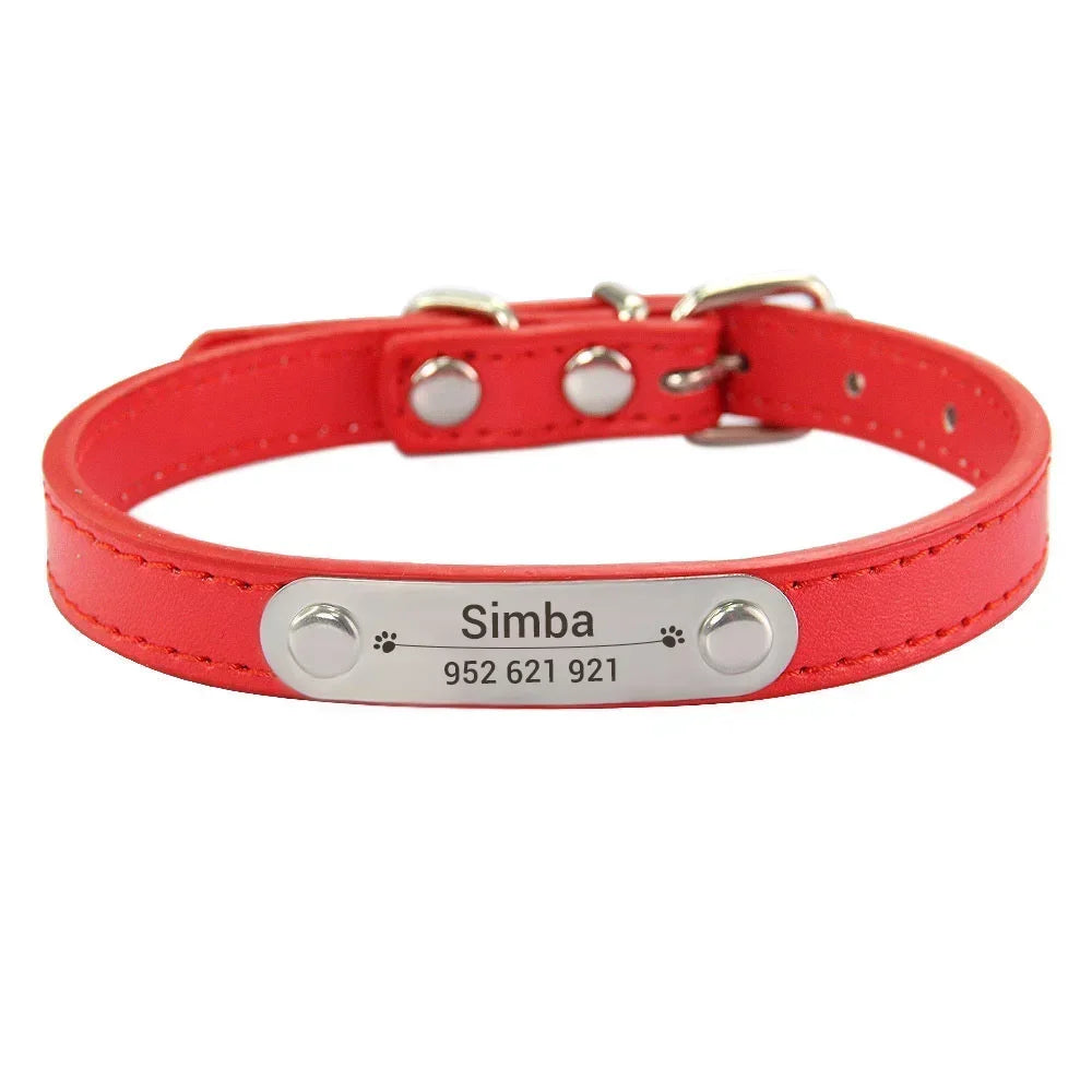 Personalized Dog Collar – Engraved Leather Pet ID Collar