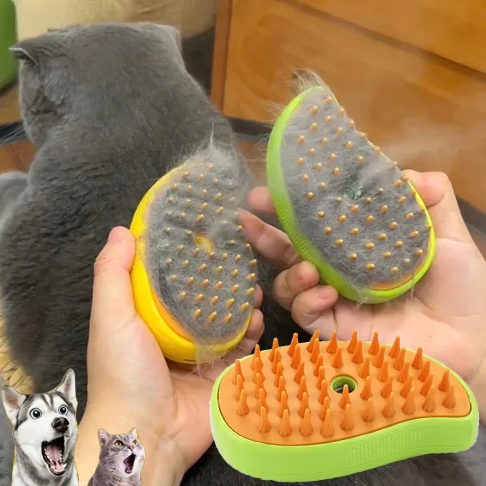 Cat Steam Brush – Electric Grooming, Massage & Deshedding Tool