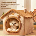 Dog House Bed – Washable Warm Pet Bed for Small Dogs & Cats