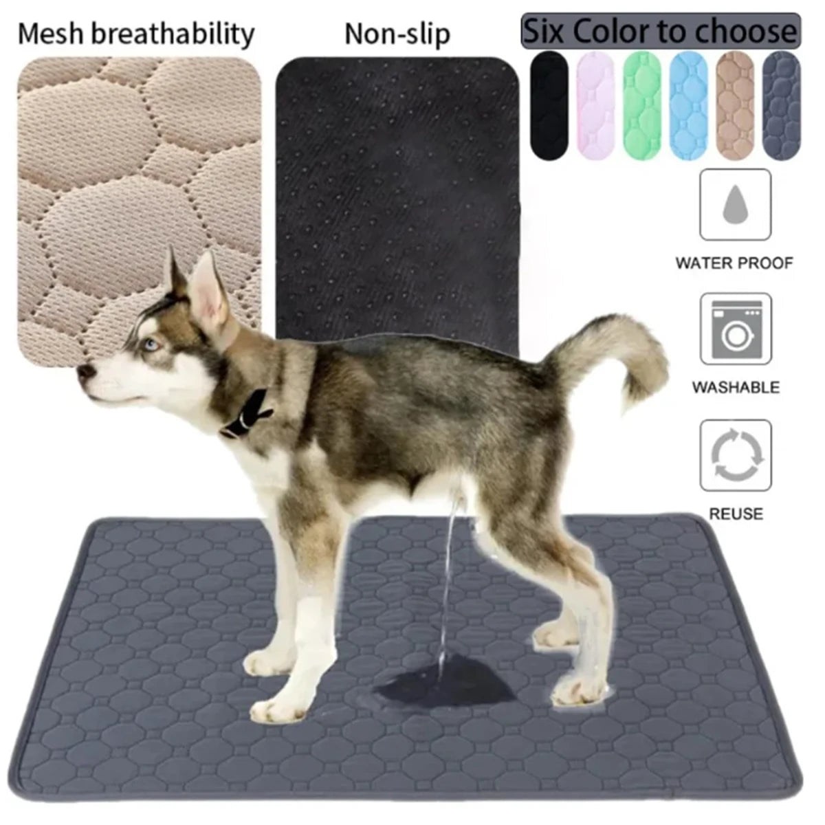 Reusable Dog Pee Pad, Washable Waterproof Puppy Training Mat
