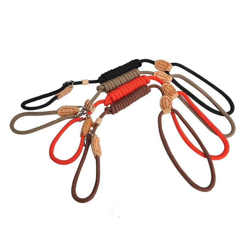 Slip Rope Dog Leash – Adjustable Braided Training Lead for Large Dogs