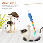 Cat Wand Toy with Bell & Catnip – Interactive Teaser for Indoor Cats