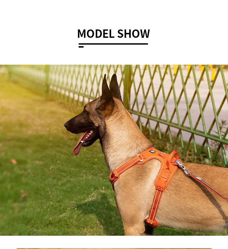 No Pull Dog Harness Adjustable Nylon Reflective Padded