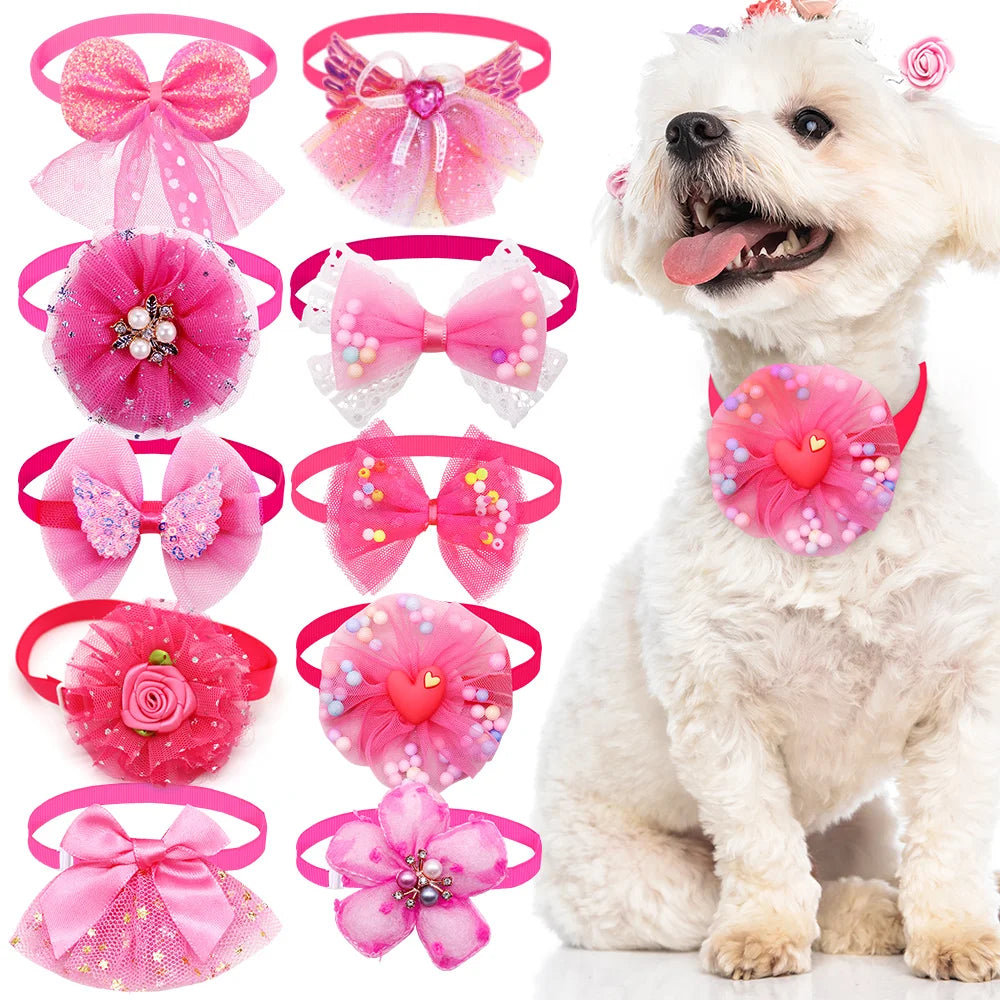 Pet Bow Collar Adjustable Lace Dog & Cat Necktie Set