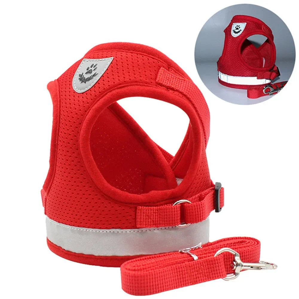 Cat Harness and Leash Set – Adjustable Reflective Mesh Vest