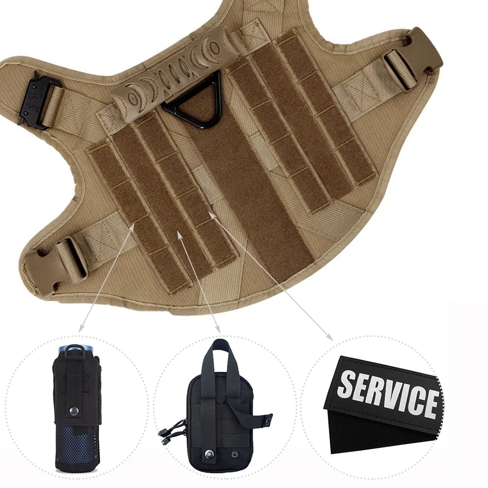 Tactical Dog Harness – Large Nylon Training Vest with Quick Release