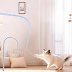 Cat Teaser Toy with Silicone Mouse Tail, Interactive Cat Wand