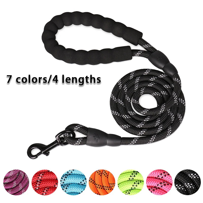 Reflective Dog Leash – Nylon Walking Lead with Quick Release