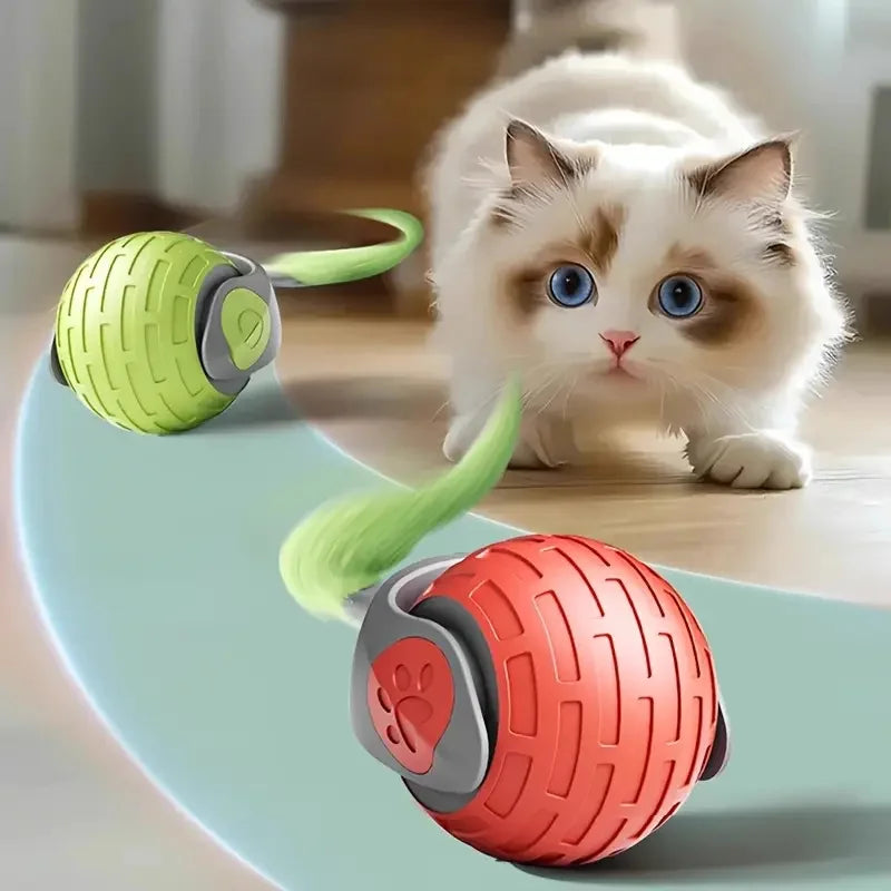 Automatic Interactive Cat Toy Ball – USB Rechargeable Rolling Toy